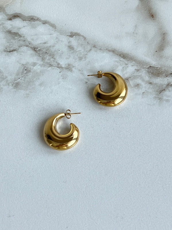 Orecchini a cerchio bombati- Bijoux -