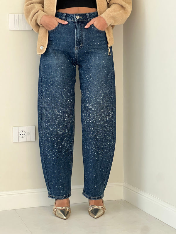 Jeans Ballon Strass - Jeans Donna -